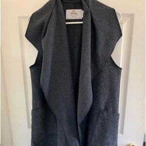 JANSKA charcoal woman’s small + blazer jacket sleeveless comfortable style